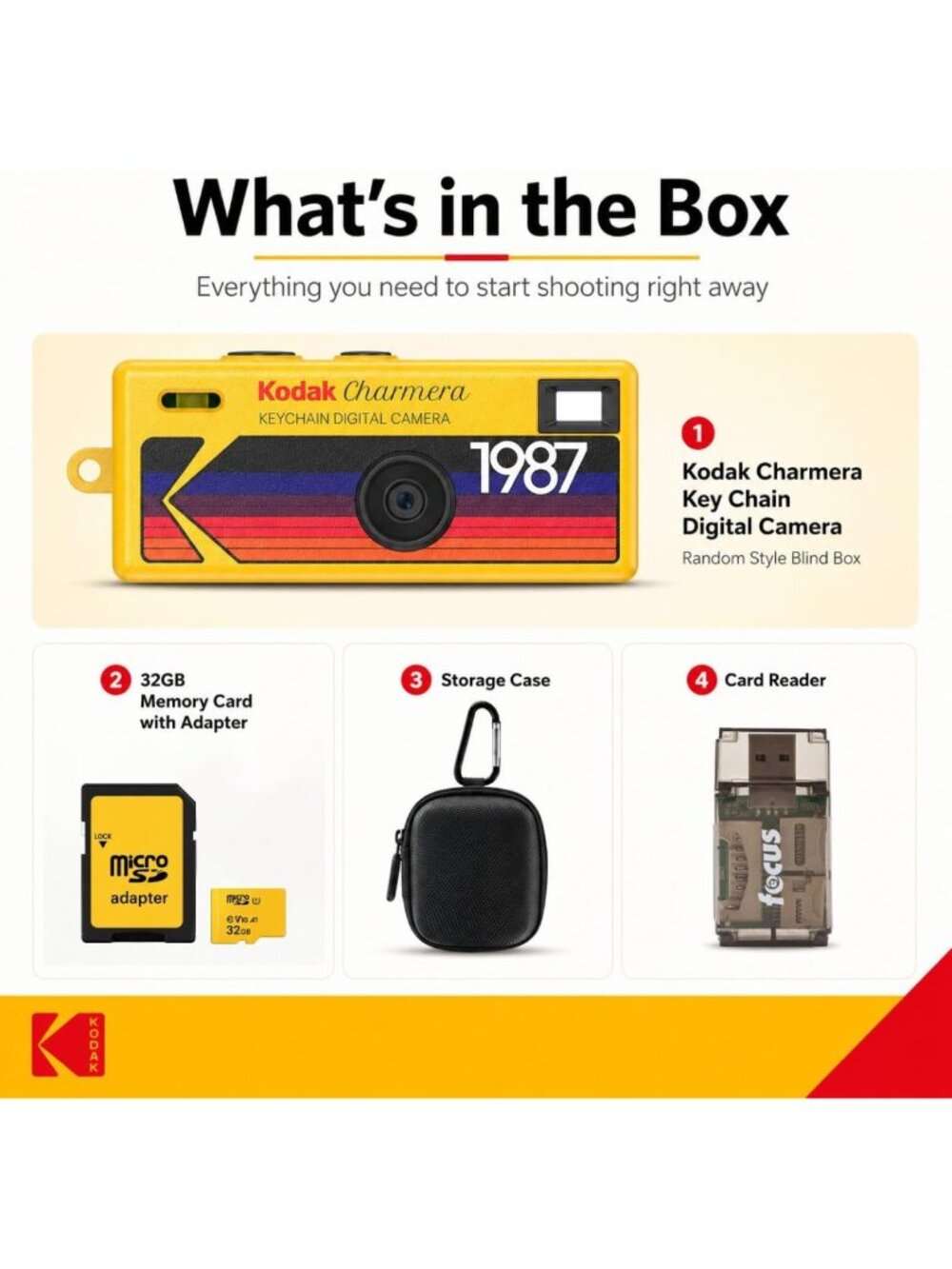 Compact Digital Camera Keychain Bundle | Fun Mini Camera for Memories - Picture 8 of 8